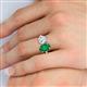 6 - Tanya Oval Shape Emerald & Cushion Shape Forever Brilliant Moissanite 2 Stone Duo Ring 