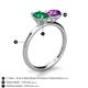 5 - Tanya Oval Shape Emerald & Cushion Shape Amethyst 2 Stone Duo Ring 