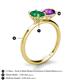 5 - Tanya Oval Shape Emerald & Cushion Shape Amethyst 2 Stone Duo Ring 