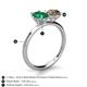 5 - Tanya Oval Shape Emerald & Cushion Shape Smoky Quartz 2 Stone Duo Ring 