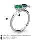 5 - Tanya Oval Shape Emerald & Cushion Shape London Blue Topaz 2 Stone Duo Ring 