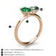 5 - Tanya Oval Shape Emerald & Cushion Shape Lab Created Alexandrite 2 Stone Duo Ring 