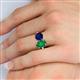 6 - Tanya Oval Shape Emerald & Cushion Shape Blue Sapphire 2 Stone Duo Ring 