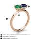 5 - Tanya Oval Shape Emerald & Cushion Shape Blue Sapphire 2 Stone Duo Ring 