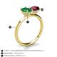 5 - Tanya Oval Shape Emerald & Cushion Shape Rhodolite Garnet 2 Stone Duo Ring 