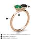 5 - Tanya Oval Shape Emerald & Cushion Shape Black Onyx 2 Stone Duo Ring 
