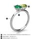 5 - Tanya Oval Shape Emerald & Cushion Shape Peridot 2 Stone Duo Ring 