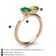 5 - Tanya Oval Shape Emerald & Cushion Shape Peridot 2 Stone Duo Ring 
