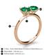 5 - Tanya Oval & Cushion Shape Emerald 2 Stone Duo Ring 