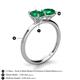 5 - Tanya Oval & Cushion Shape Emerald 2 Stone Duo Ring 