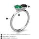 5 - Tanya Oval Shape Emerald & Cushion Shape Black Onyx 2 Stone Duo Ring 