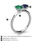 5 - Tanya Oval Shape Emerald & Cushion Shape Blue Sapphire 2 Stone Duo Ring 