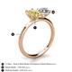 5 - Tanya Oval Shape Yellow Sapphire & Cushion Shape GIA Certified Diamond 2 Stone Duo Ring 