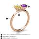 5 - Tanya Oval Shape Yellow Sapphire & Cushion Shape Amethyst 2 Stone Duo Ring 