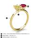 5 - Tanya Oval Shape Yellow Sapphire & Cushion Shape Ruby 2 Stone Duo Ring 