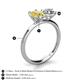 5 - Tanya Oval Shape Yellow Sapphire & Cushion Shape Forever Brilliant Moissanite 2 Stone Duo Ring 