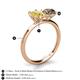 5 - Tanya Oval Shape Yellow Sapphire & Cushion Shape Smoky Quartz 2 Stone Duo Ring 