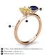 5 - Tanya Oval Shape Yellow Sapphire & Cushion Shape Blue Sapphire 2 Stone Duo Ring 
