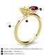 5 - Tanya Oval Shape Yellow Sapphire & Cushion Shape Rhodolite Garnet 2 Stone Duo Ring 