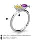 5 - Tanya Oval Shape Yellow Sapphire & Cushion Shape Amethyst 2 Stone Duo Ring 