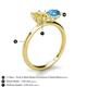 5 - Tanya Oval Shape Yellow Sapphire & Cushion Shape Blue Topaz 2 Stone Duo Ring 