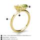 5 - Tanya Oval Shape Yellow Sapphire & Cushion Shape Peridot 2 Stone Duo Ring 