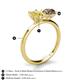 5 - Tanya Oval Shape Yellow Sapphire & Cushion Shape Smoky Quartz 2 Stone Duo Ring 