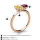 5 - Tanya Oval Shape Yellow Sapphire & Cushion Shape Rhodolite Garnet 2 Stone Duo Ring 