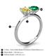5 - Tanya Oval Shape Yellow Sapphire & Cushion Shape Emerald 2 Stone Duo Ring 