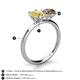 5 - Tanya Oval Shape Yellow Sapphire & Cushion Shape Smoky Quartz 2 Stone Duo Ring 