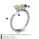 5 - Tanya Oval Shape Yellow Sapphire & Cushion Shape Lab Created Alexandrite 2 Stone Duo Ring 