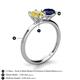 5 - Tanya Oval Shape Yellow Sapphire & Cushion Shape Blue Sapphire 2 Stone Duo Ring 