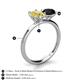 5 - Tanya Oval Shape Yellow Sapphire & Cushion Shape Black Onyx 2 Stone Duo Ring 