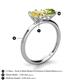 5 - Tanya Oval Shape Yellow Sapphire & Cushion Shape Peridot 2 Stone Duo Ring 