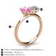 5 - Tanya Oval Shape Pink Sapphire & Cushion Shape GIA Certified Diamond 2 Stone Duo Ring 