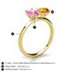 5 - Tanya Oval Shape Pink Sapphire & Cushion Shape Citrine 2 Stone Duo Ring 