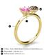 5 - Tanya Oval Shape Pink Sapphire & Cushion Shape Smoky Quartz 2 Stone Duo Ring 