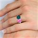 6 - Tanya Oval Shape Pink Sapphire & Cushion Shape London Blue Topaz 2 Stone Duo Ring 