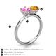 5 - Tanya Oval Shape Pink Sapphire & Cushion Shape Citrine 2 Stone Duo Ring 