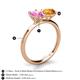 5 - Tanya Oval Shape Pink Sapphire & Cushion Shape Citrine 2 Stone Duo Ring 