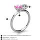 5 - Tanya Oval Shape Pink Sapphire & Cushion Shape Forever One Moissanite 2 Stone Duo Ring 