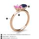 5 - Tanya Oval Shape Pink Sapphire & Cushion Shape Blue Sapphire 2 Stone Duo Ring 