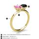 5 - Tanya Oval Shape Pink Sapphire & Cushion Shape Black Onyx 2 Stone Duo Ring 