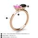 5 - Tanya Oval Shape Pink Sapphire & Cushion Shape Black Onyx 2 Stone Duo Ring 