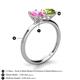 5 - Tanya Oval Shape Pink Sapphire & Cushion Shape Peridot 2 Stone Duo Ring 