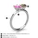 5 - Tanya Oval Shape Pink Sapphire & Cushion Shape Smoky Quartz 2 Stone Duo Ring 