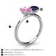 5 - Tanya Oval Shape Pink Sapphire & Cushion Shape Blue Sapphire 2 Stone Duo Ring 
