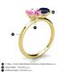 5 - Tanya Oval Shape Pink Sapphire & Cushion Shape Blue Sapphire 2 Stone Duo Ring 