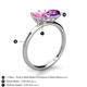 5 - Tanya Oval Shape Pink Sapphire & Cushion Shape Amethyst 2 Stone Duo Ring 
