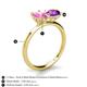 5 - Tanya Oval Shape Pink Sapphire & Cushion Shape Amethyst 2 Stone Duo Ring 